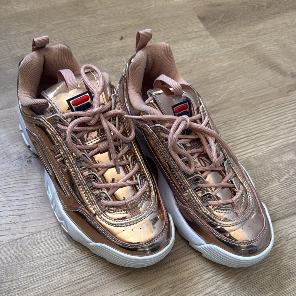Metallic Rose Gold FILA Sneakers